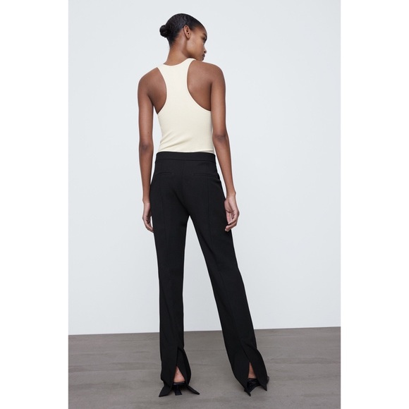 Zara NWT Black Pants with Vented Back Hem XL - Picture 9 of 14